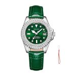 Ladies' Watch With Green Crystal Bezel - Light Luxury & Sophisticated Style