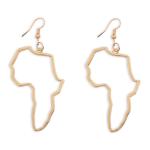 Goldair Gold Africa Outline Drop Earrings