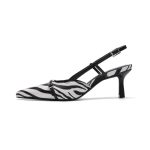 Justfab Women's Pointed Toe High Stiletto Heels Slingback Stretch Slip-on Pumps Backless Patent Suede Fashion Dress Shoes For Wo