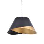 Nyx Aluminium Pendant Light Black And Gold 2 Styles - Vertical