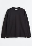 Oversized Fit Cotton Top - Black