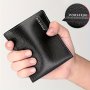 Men's Slim Pu Leather Wallet With Crocodile Pattern Ruffled Detail Simple Style Black - Ideal For Father's Day Birthday New Year's Gifts