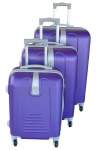 Smte 3 Piece Hard Outer Shell Protected Lightweight Sleek Luggage Set Purple With Keychain