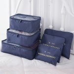 6PCS Travel Organizer Set - Large Capacity Durable Polyester Luggage Packing Cubes For Clothes Shoes & Underwear - Essential Sui