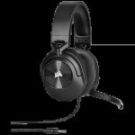 HS55 Stereo Carbon Headset 50MM Audio Drivers Omnidirectional MIC Analog On-ear Volume And Mute Controls - Pc ps xbox
