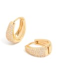 Goldair Gold Plated Cubic Zirconia Classic Pave Hoop Earrings
