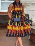 Plus Size Floral Print Button Front Tank Dress Vacation Collared Sleeveless Dress For Spring & Summer Women's Plus Size Clothing