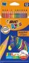 BIC Kids Evolution Stripes Colour Pencil Crayons 12 Pack