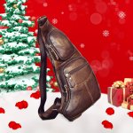 Vintage Leather Chest Bag Zipper Stylish Crossbody Bag Multifunctional Adjustable Strap Sling Bag Unisex Bag For Daily Use Chris