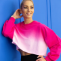 Ombre Cropped Sweater Pink - Pink / L