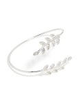 Silver Leaf Wrap Around Wrist Cuff