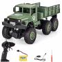 Weecoc Rc Military Truck Rc Car 4WD 2.4GHZ Radio Controlled Rc Lorry Vehicles Six-wheel Rechargeable Batteries Great Gift For Ki