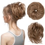 Instant Updo Hair Piece - Messy Bun Short Ponytail And Chignon Extensions For Women And Girls - Elastic Hairpiece For Effortless