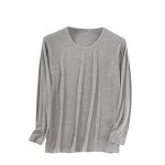 Men's Regular-fit Crewneck T-shirts Long-sleeve Fashion Solid Pajama Tops Casual Round-neck Comforable Sleepwear