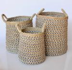 Natural White & Black Basket