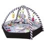 4 In 1 Baby Activity Play Mat With Ball Pit & 5 Hanging Toys - Black/white