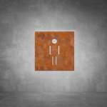 Toilet Male Sign D02 - Rust - Powder Coated Aluminum