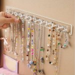 Chic Acrylic Necklace Hanger With 12 Quadrilateral Hooks - Wall-mounted Jewelry Organizer Ideal Gift For Women And Girls