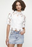 Sissy Boy Krissy: Scalloped Edged Floral Crochet Blouse - White