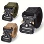 Men's Belt Outdoor Army Hunting Multi-functional Tactical Belt Canvas Sports Belt Men's Trendy Simple Sports Belt