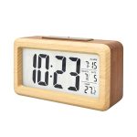 Everwood Wooden Digital Battery Operated Alarm Clocks For Bedrooms Beside Table Desk