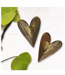 Double Heart Stud Earrings - Gold Free
