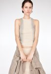 Ribbed Vest Top - Light Beige Ombre