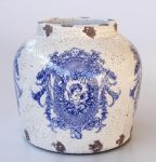 Blue & White Angel Design Distressed Planter – 27X28CM