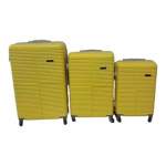 Smte Quad Wheel Quality Travel Ware 3 Piece Luggage Set DX06 Yellow With Keychain