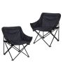 2 Portable Folding Chairs For Outdoors & Camping With Carrier Bag