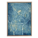Botany Blue 12 Art Print - A4 Framed Canvas With Natural Wood Frame