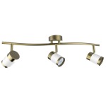 Tubo Matt White And Satin Brass Spotlights 1 - 3 - DOUBLE 2