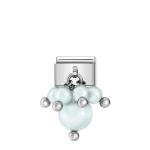 Silvershine Swarovski Pastel Blue Pearl Cluster Link