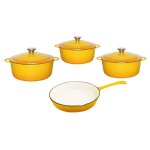 Cast Iron Pot Set 7 Piece Yellow