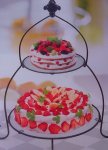 Glass 2 Tier Pyramid Cake Display Stand