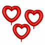 3-PIECE Large Red Heart Foil Balloon Set - Valentine's Day & Romantic D Cor