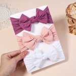 3PCS Sweet & Cute Baby Girl Bowknot Headbands - Solid Color Hair Accessories Ideal Choice For Gifts