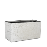 Premium Chunky Trough Plant Pot - Large 460MM X 400MM X 95MM Flinted White With Tray