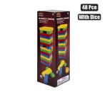 Game Wood Tower Colour 48 Piece W dice