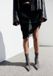 Sheer Crinkled Skirt - Black
