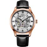 Rose Gold Plated Skeleton Watch Mens Watch