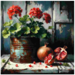 Stretched Canvas Red Pomegranate