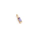 MINI Baguette Tanzanite Pendant Charm In Yellow Gold