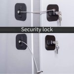 1PC Keyed Security Lock High-grade Protection Padlock Multi-functional Cabinet Door Window And Refrigerator Latch With Metal Con