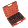 Impact Socket Set 16PC 1/2"SQ Drive Deep Metric Sealey