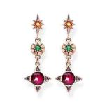 Cz Multi Star Drop Earrings