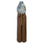 Brown Printed Chiffon Bodice Jumpsuit