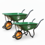 Countryhills 65L Wheelbarrow - 2 Pack Heavy Duty Garden Cart