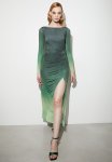 Ombre Knit Maxi With Slit Detail - Green