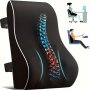 1PC Office Chair Lumbar Support Pillow Lumbar Support Pillow For Car Computer Gaming Chair Recliner Memory Foam Cushion Relieve Back Pain Improve Posture Mesh